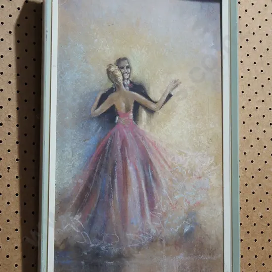 framed pastel - dancing couple