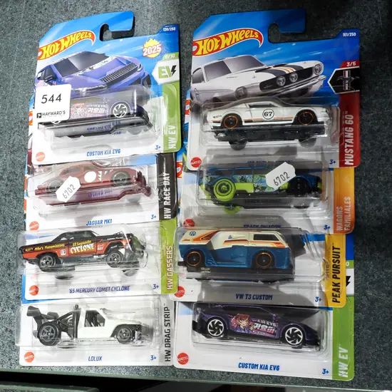 8x as new carded Hotwheels vehicles