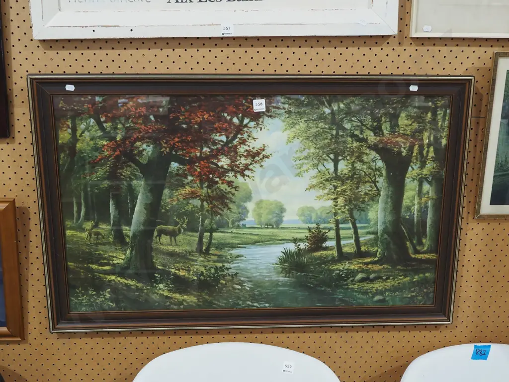 framed print - deer in woodland scene Image 1++