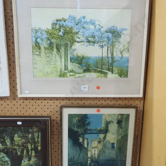 framed wisteria print, Venice print - red dots
