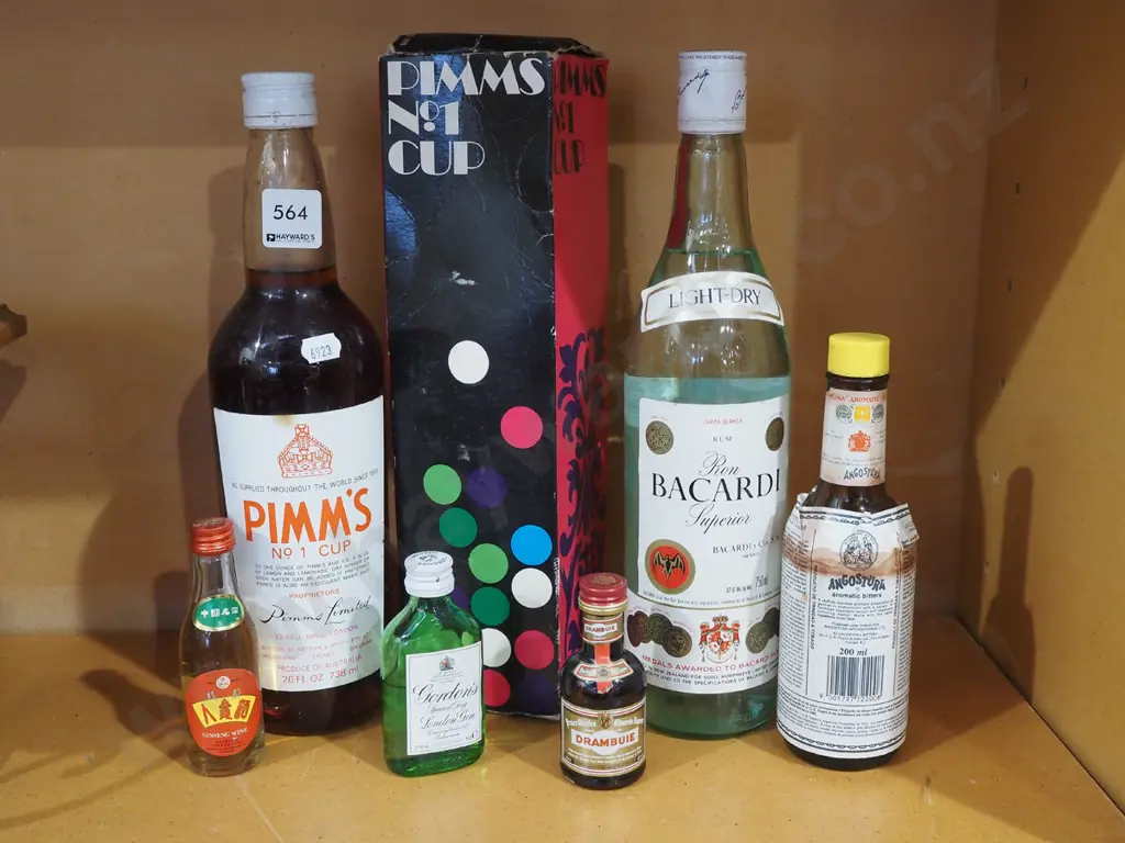 bottle of Barcardi, Pimms, Bitters etc Image 1++