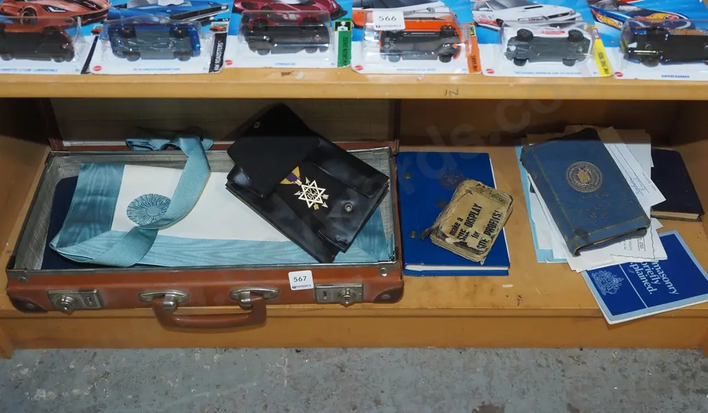 suitcase, lodge regalia, ephemera, books etc Image 1++