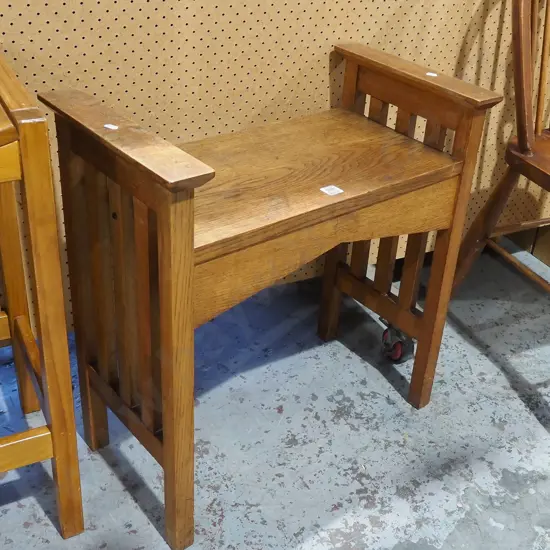 oak piano stool