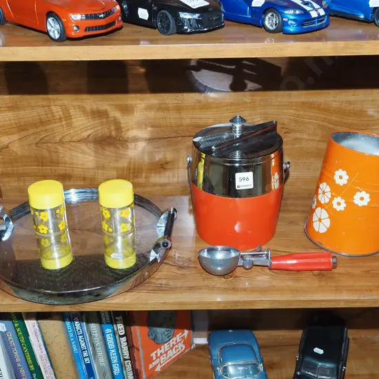 shelf; ice bucket, flour sifter etc