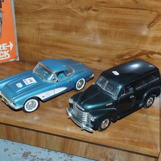 diecast Corvette model, 1950 Chevy