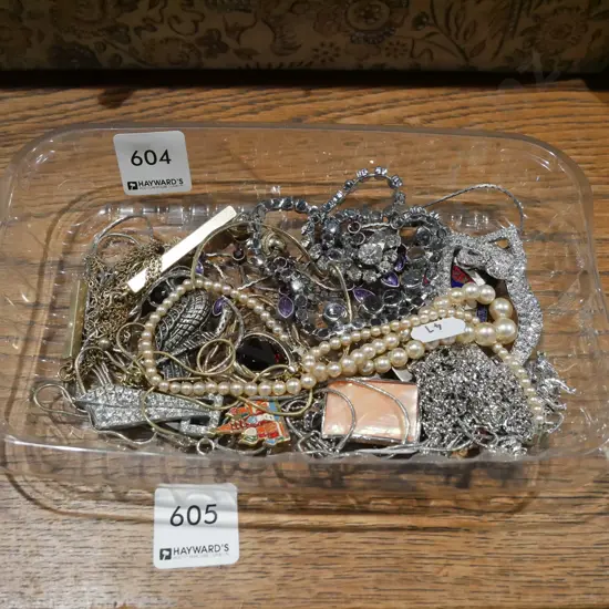 tray of costume jewellery