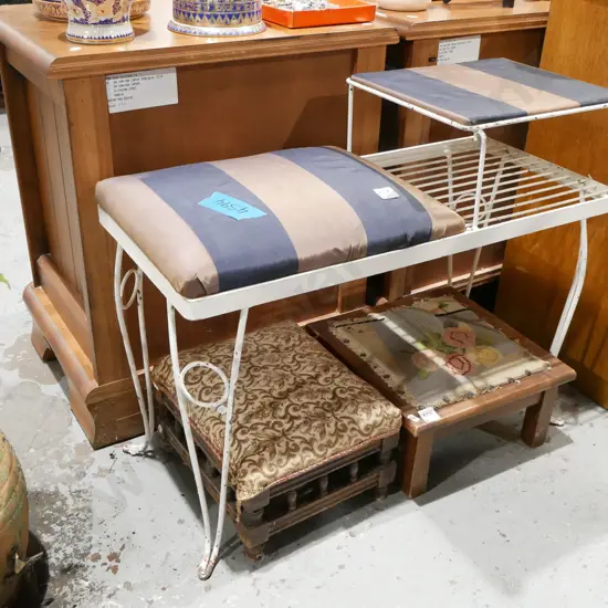 metal and upholstered mid century telephone table