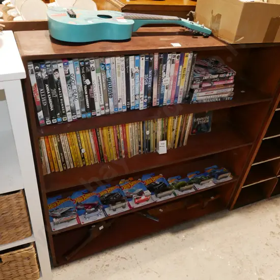 mdf dark stained bookcase H900 W905 D190