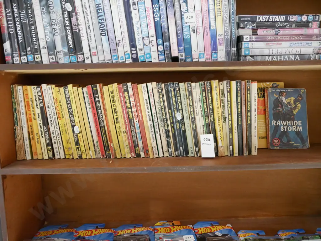 shelf; Western paperback novels Image 1++