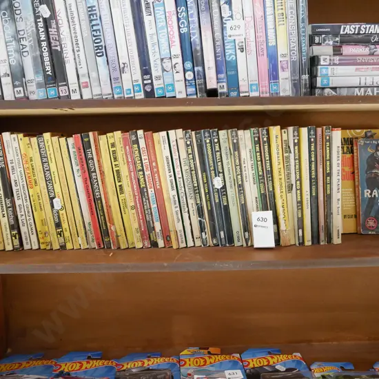 shelf; Western paperback novels