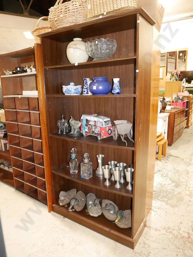 mdf faux wood adjustable bookcase H1770 W950 D320 Image 1++