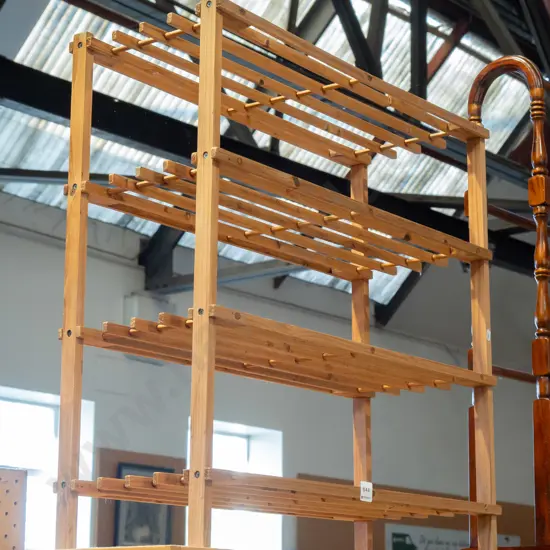 wooden shoe rack
