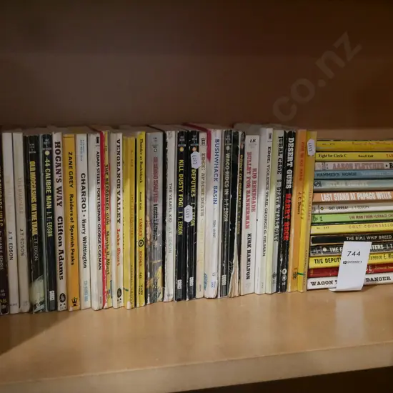 various paperback Western novels