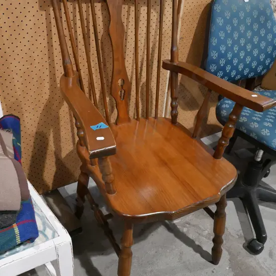 wooden splat back armchair
