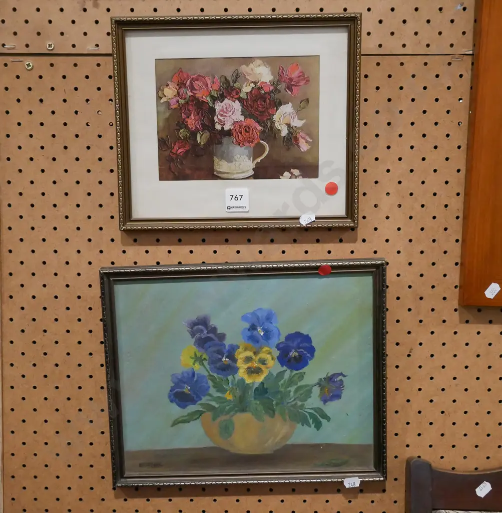 framed print - rose, framed acrylic - pansies-red dots Image 1++