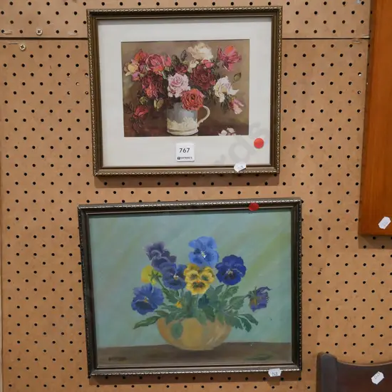 framed print - rose, framed acrylic - pansies-red dots