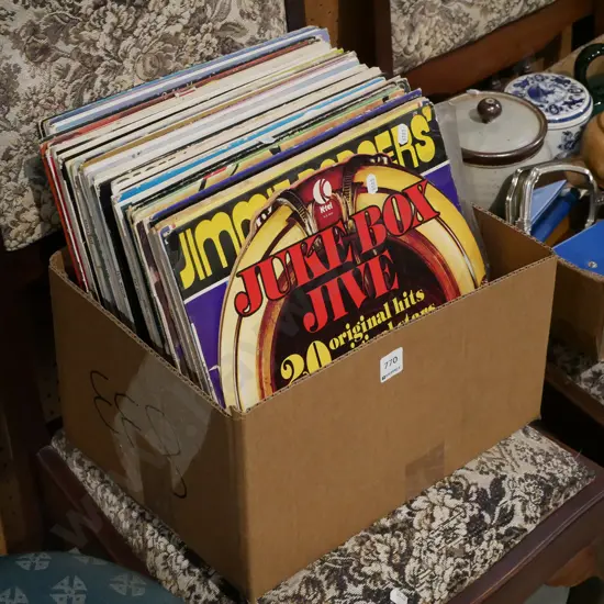 box of LPs
