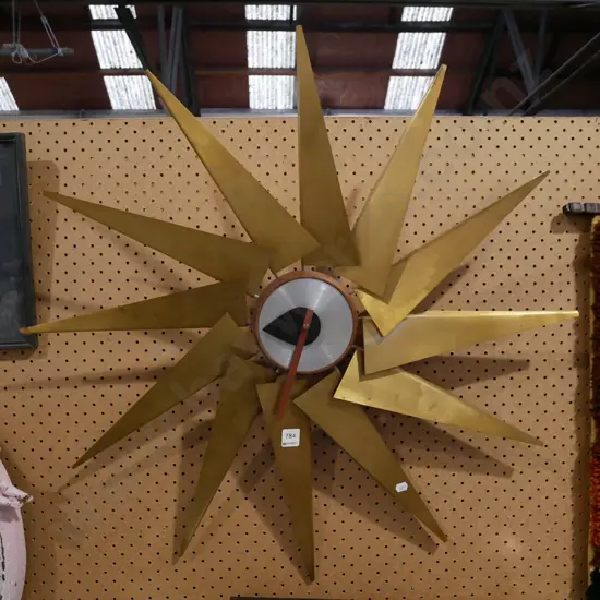 mid century sunburst wall clock Diam760