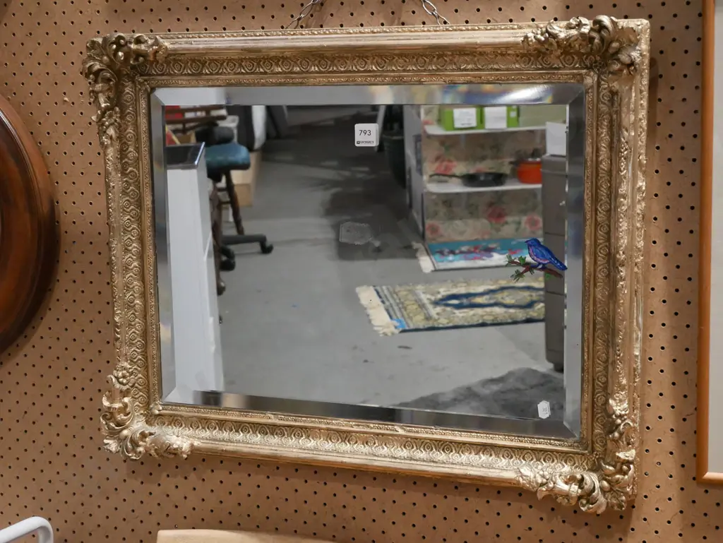 gilt framed wall mirror H660 Image 1++