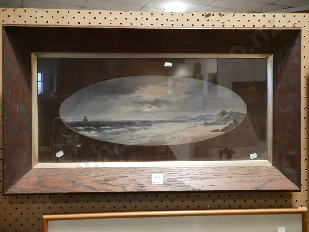 oak framed print - coastal scene Image 1++