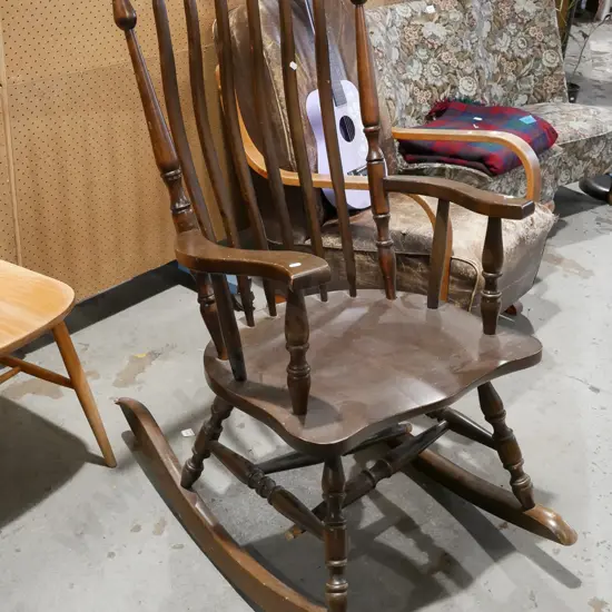 large mahogany rocking chair