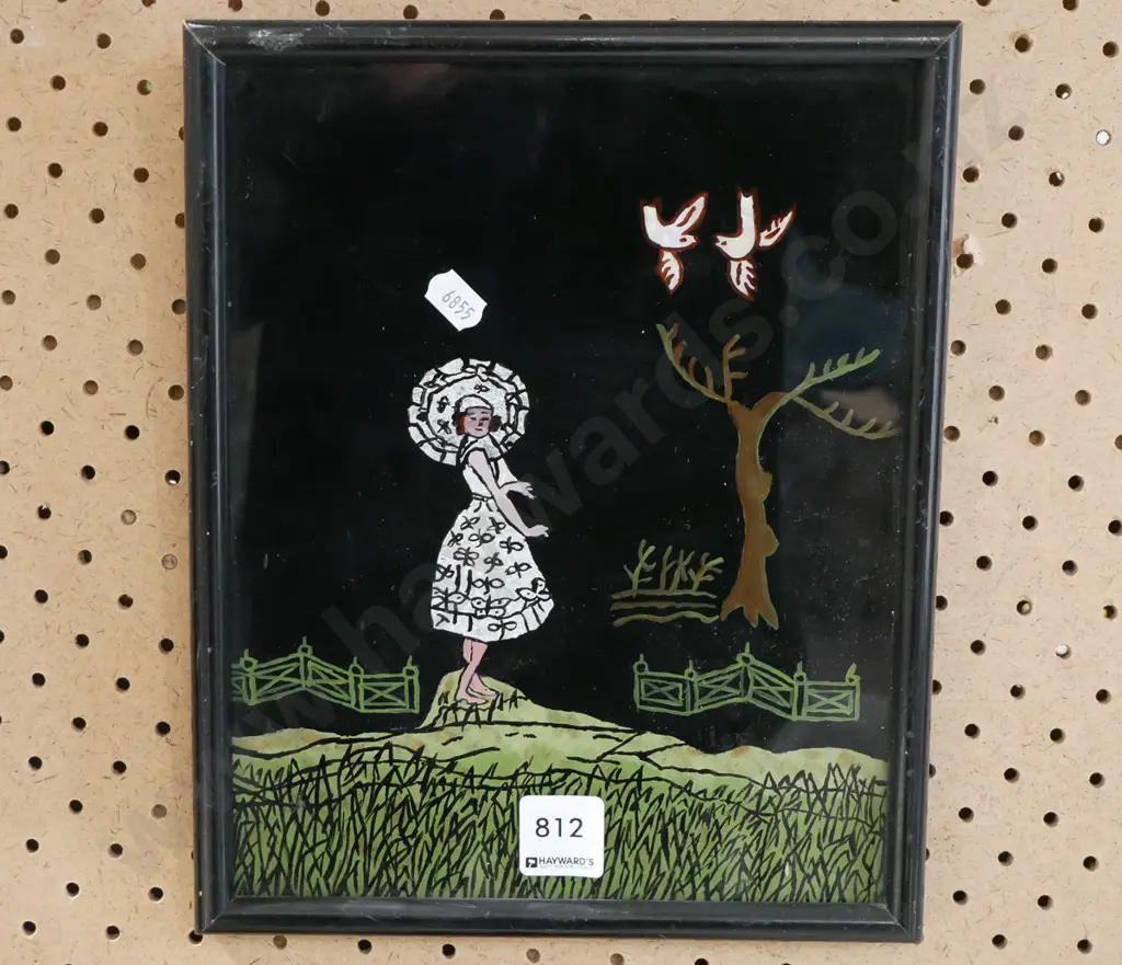 framed mixed media - girl and umbrella Image 1++