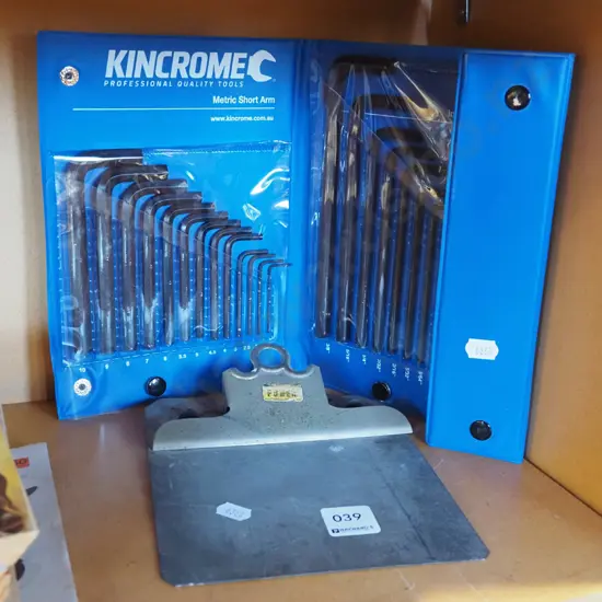 small metal clip board, hex key set