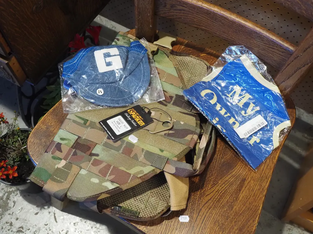 dog jacket, singlet, cap Image 1++