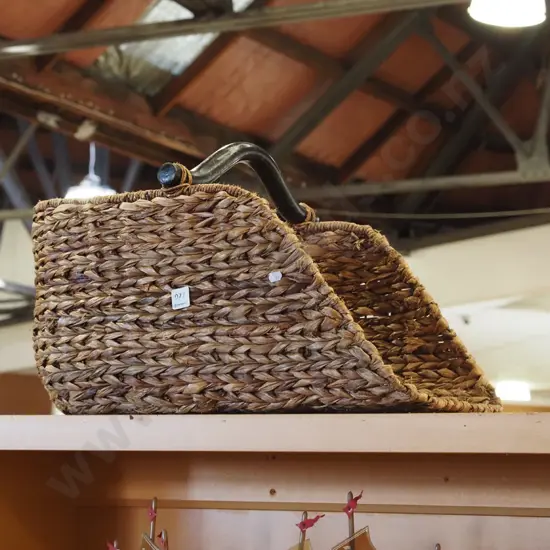 woven seagrass wood basket L600