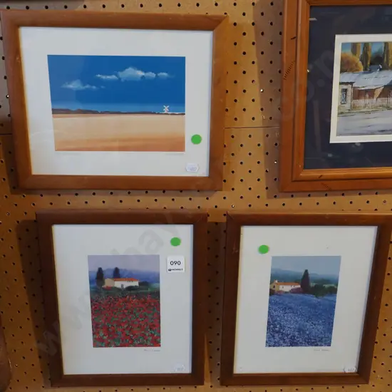 3x small landscapes - green dots