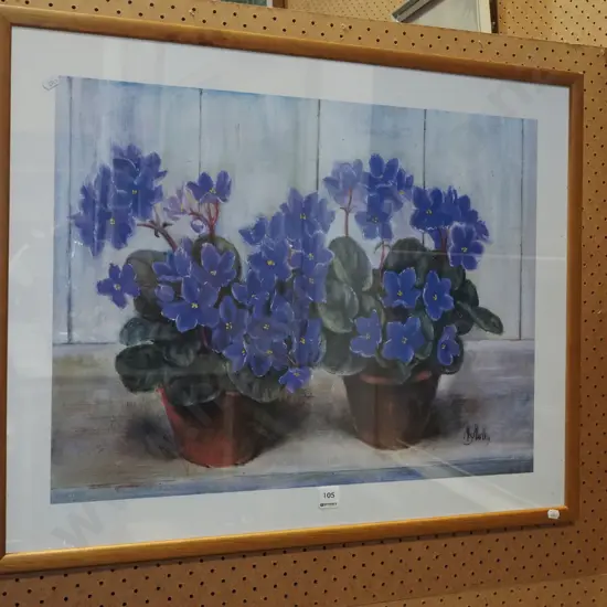 framed print - blue flowers