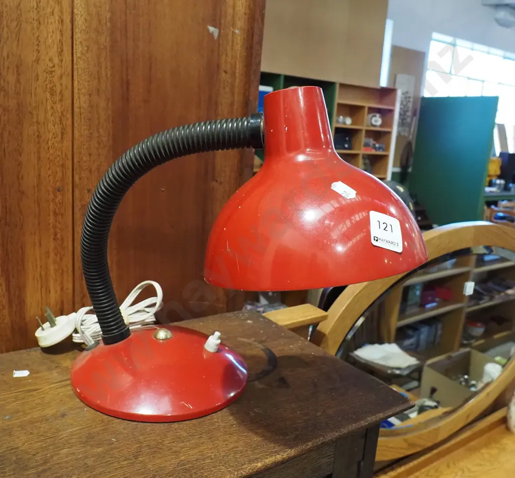 red adjustable bedside lamp Image 1++