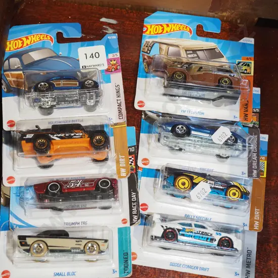 8x as new carded Hotwheels vehicles