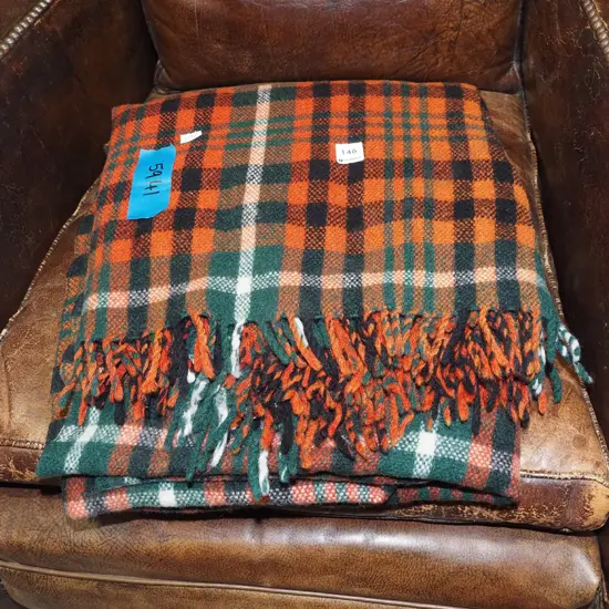 checked travel rug