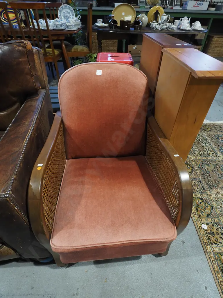 deco bergere bentwood upholstered chair Image 1++