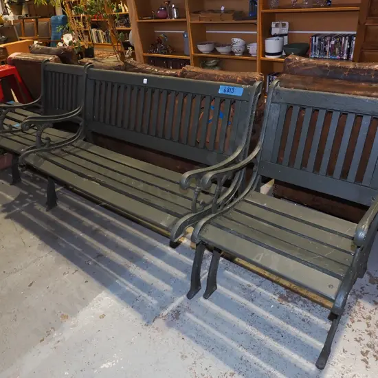 4 piece outdoor set - 3 seater, 2 singles, bench seat/coffee table