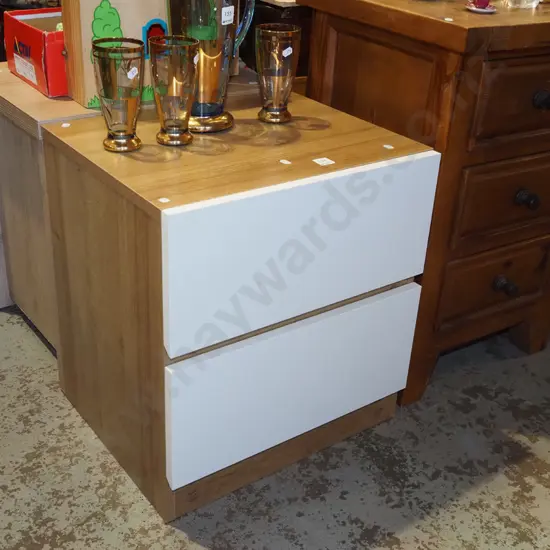 mdf melteca faux veneer bedside cabinet