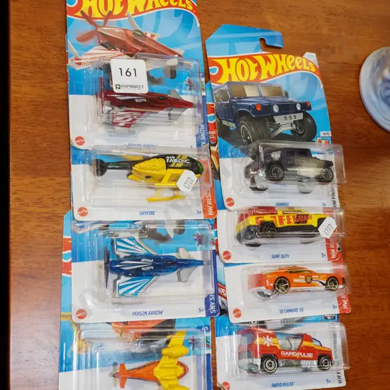 8x as new carded Hotwheels vehicles