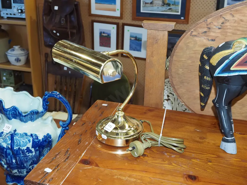 plated brass bankers lamp  Image 1++