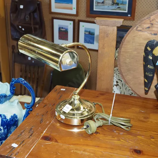 plated brass bankers lamp 