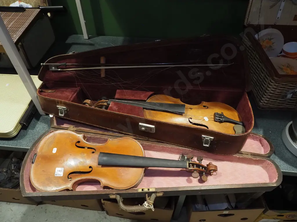 2x restorer's violins and cases Image 1++