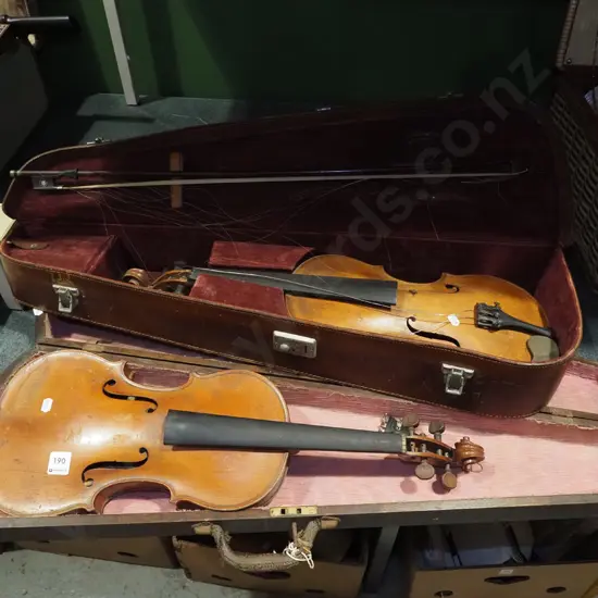 2x restorer's violins and cases