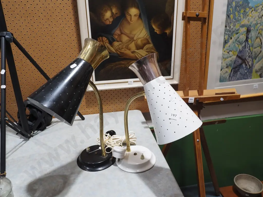 2x mid century adjustable bedside lamps H410 Image 1++