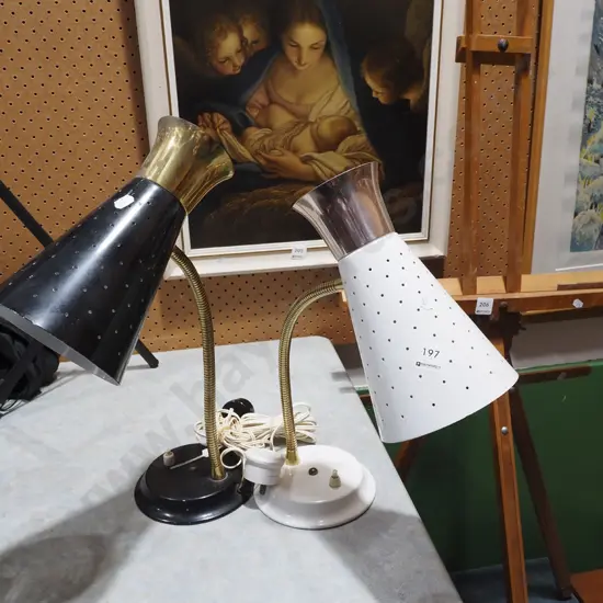 2x mid century adjustable bedside lamps H410
