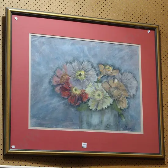 framed pastel - flowers