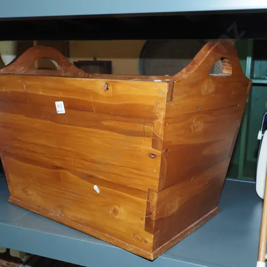 large recycled rimu wood bin W565