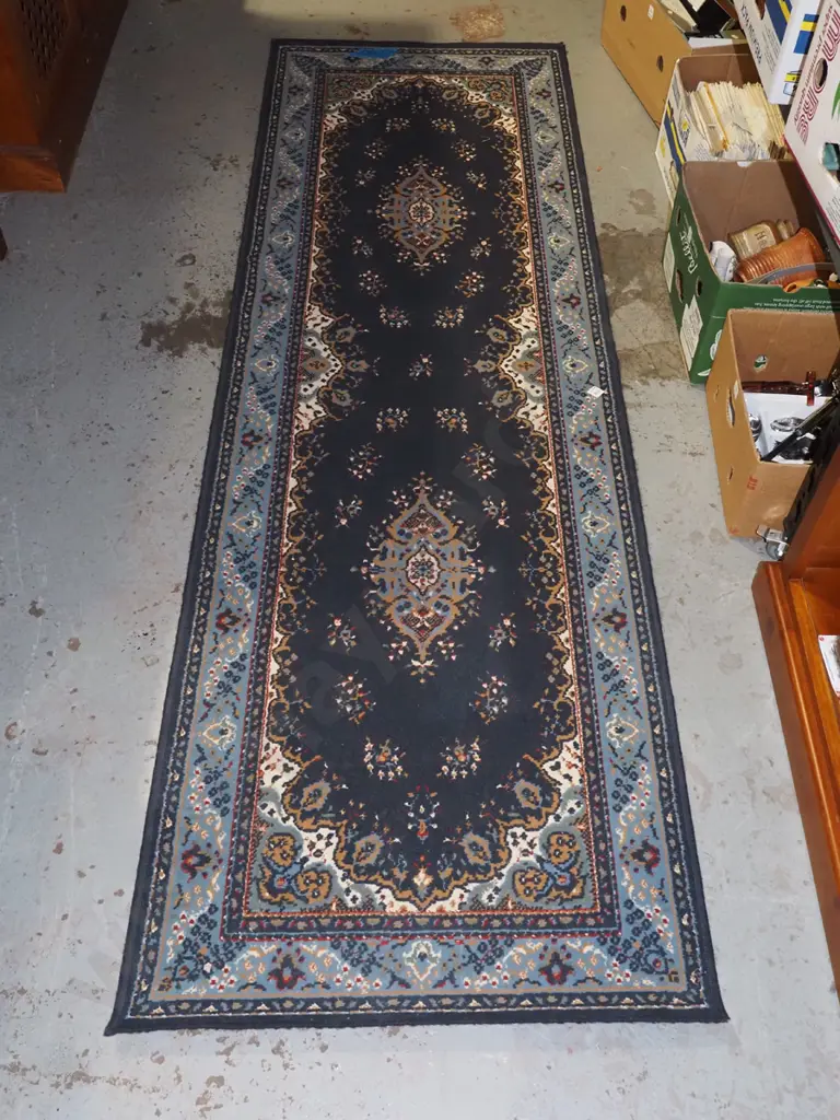 acrylic floor runner - blues, creams, reds L2490 W780 Image 1++