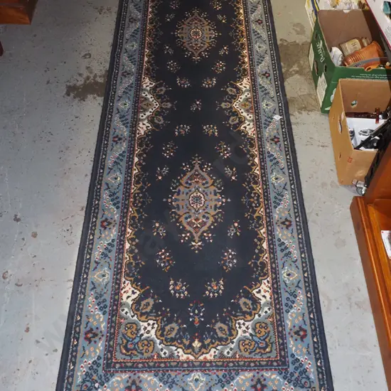 acrylic floor runner - blues, creams, reds L2490 W780