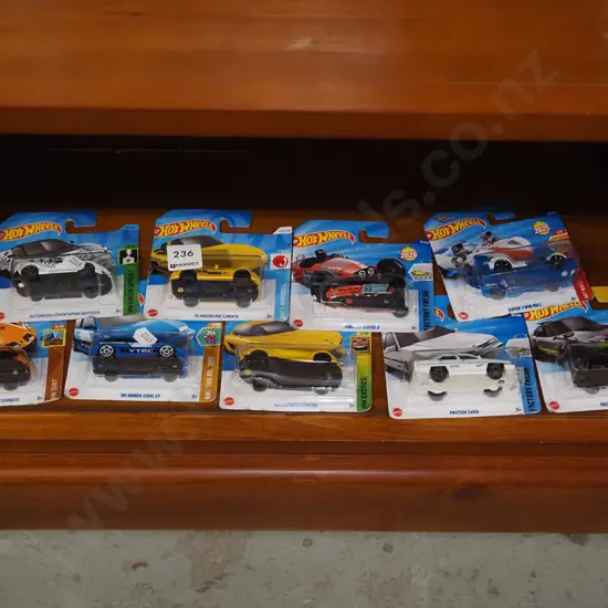 9x as new carded Hotwheels vehicles