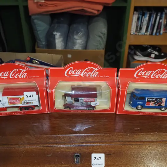 3x boxed Coca Cola diecast models of yesteryear
